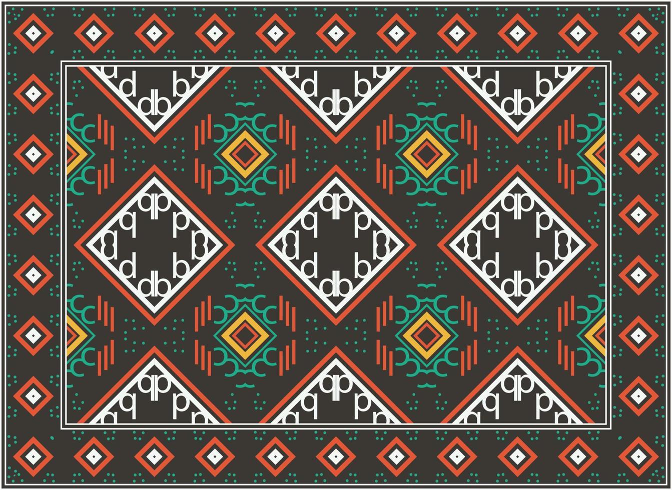 modern persisk matta, boho persisk matta levande rum afrikansk etnisk aztec stil design för skriva ut tyg mattor, handdukar, näsdukar, halsdukar matta, vektor