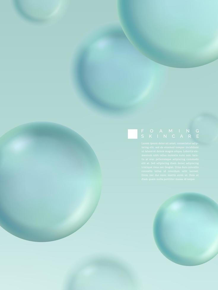 vektor minimalistisk abstrakt vatten bubblor affisch, bok omslag eller annons bakgrund. ljus blå.