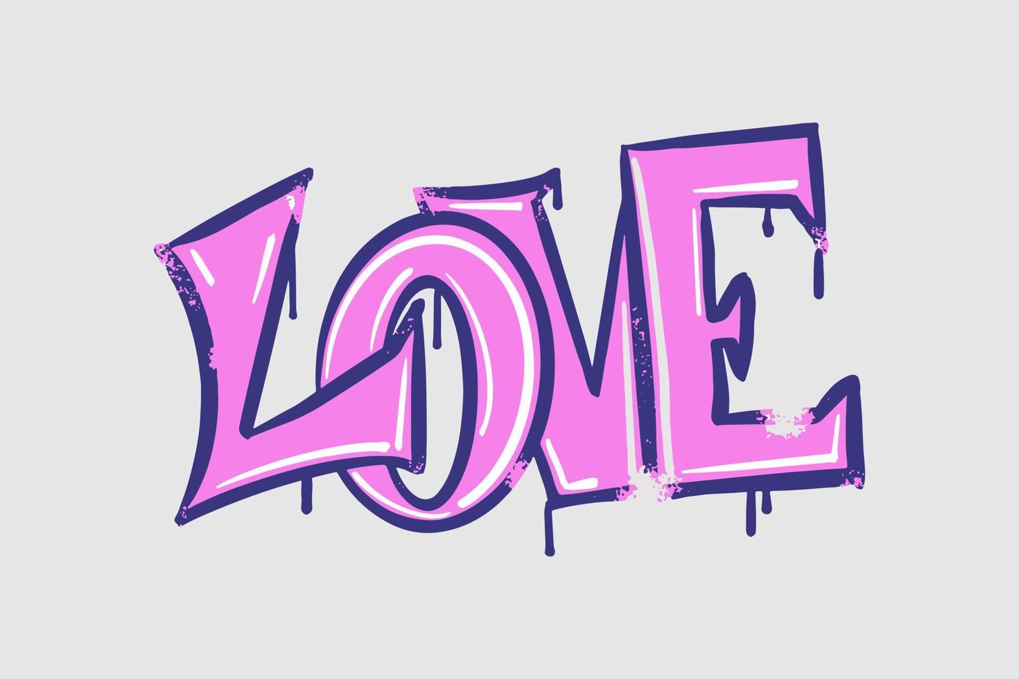 genial Graffiti Liebe Symbol. Vektor Illustration.