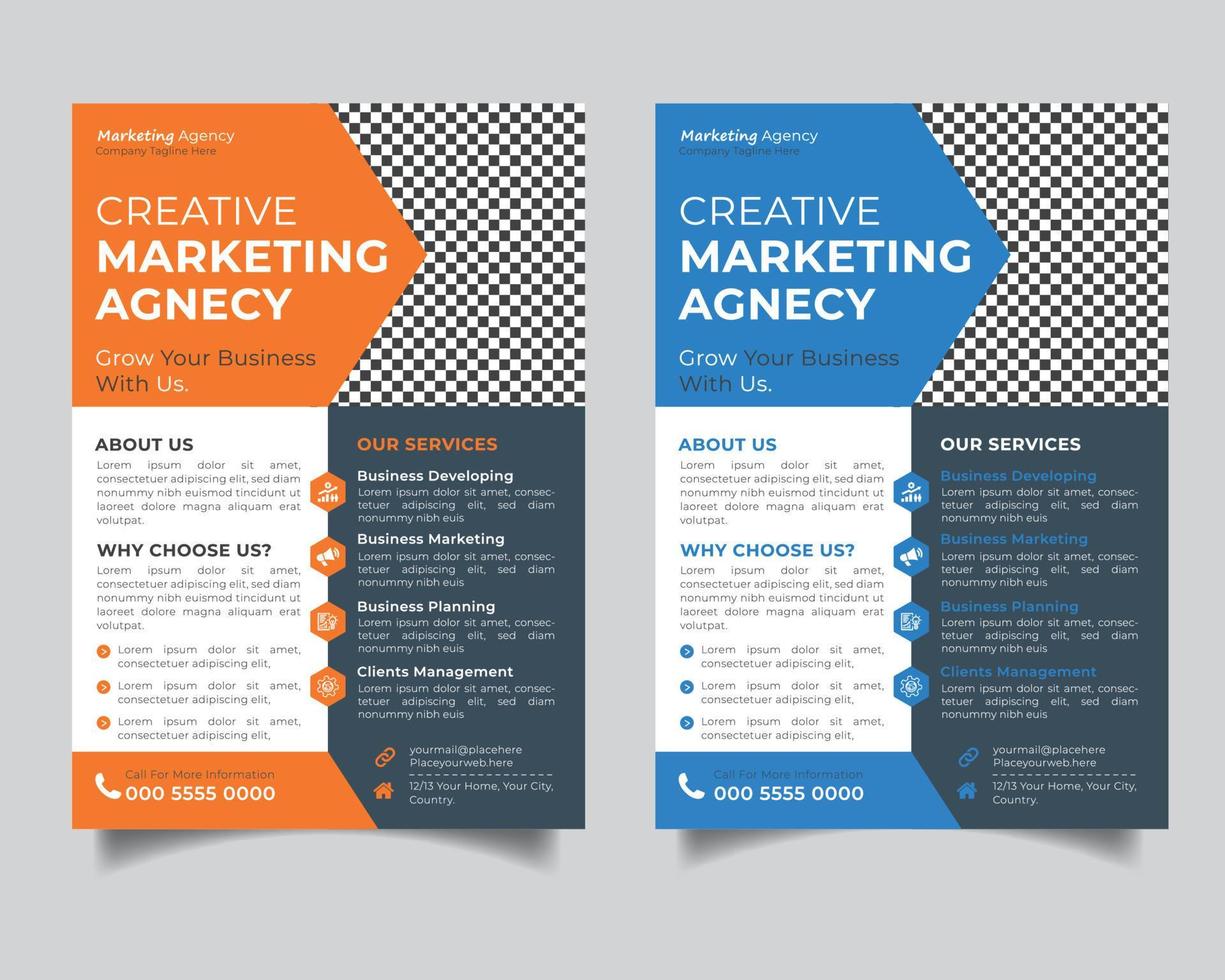 kreativ Marketing Agentur Flyer, Marketing Agentur Flyer Design vektor