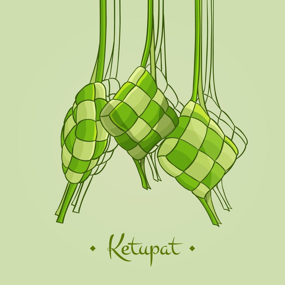 Vektor Hand gezeichnet traditionell Ketupat Illustration