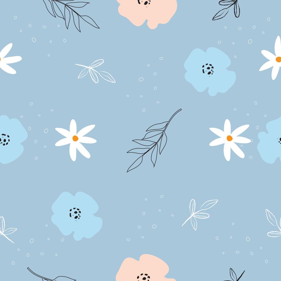 sömlös söt färsk blommig mönster bakgrund vektor illustration för mode tyg tapet omslag och skriva ut design
