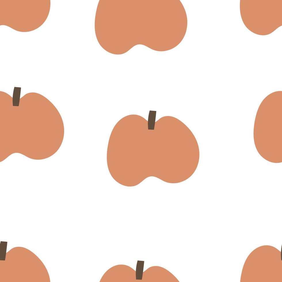 nahtlos Muster mit Karikatur Apfel, Dekor Elemente auf ein neutral Hintergrund. Obst Thema. Vektor. Hand Zeichnung. Design zum Stoff, drucken, Verpackung, Textil- vektor