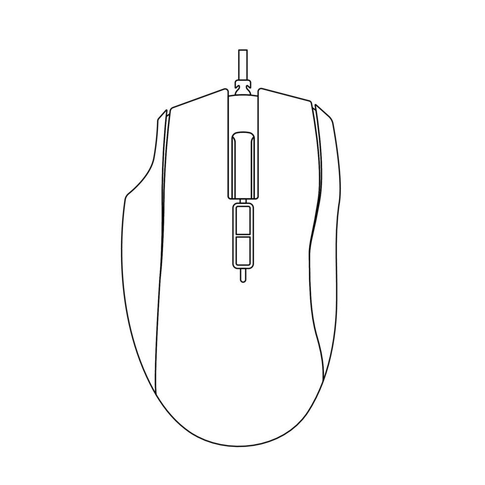 gaming mus översikt ikon illustration på isolerat vit bakgrund vektor