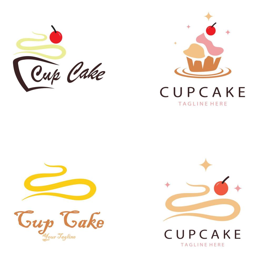 muffin logotyp design vektor illustration mall. muffin bageri icon.cake butik, kakare affär ,vektor