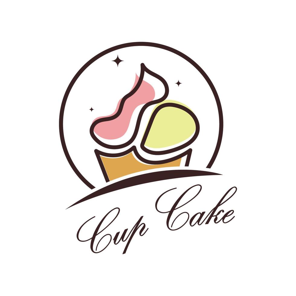 Cupcake Logo Design Vektor Illustration Vorlage. Cupcake Bäckerei icon.cake Laden, Konditor Geschäft ,Vektor