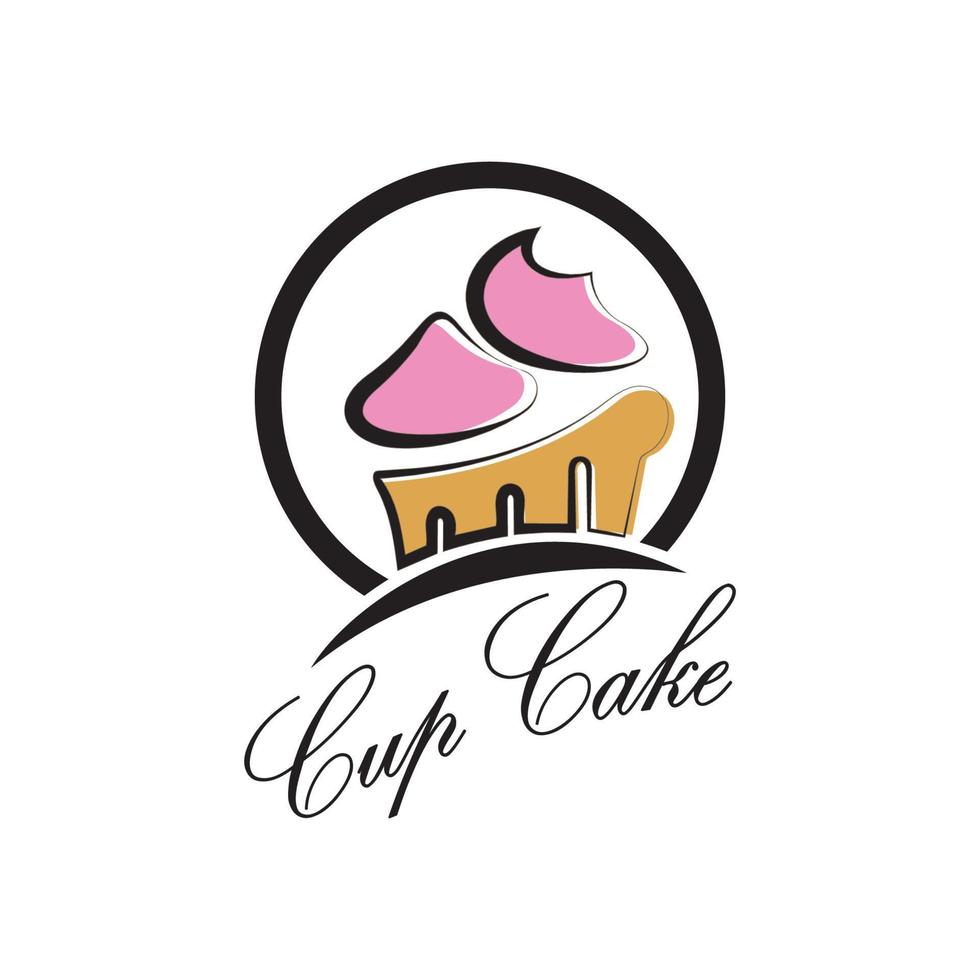 muffin logotyp design vektor illustration mall. muffin bageri icon.cake butik, kakare affär ,vektor