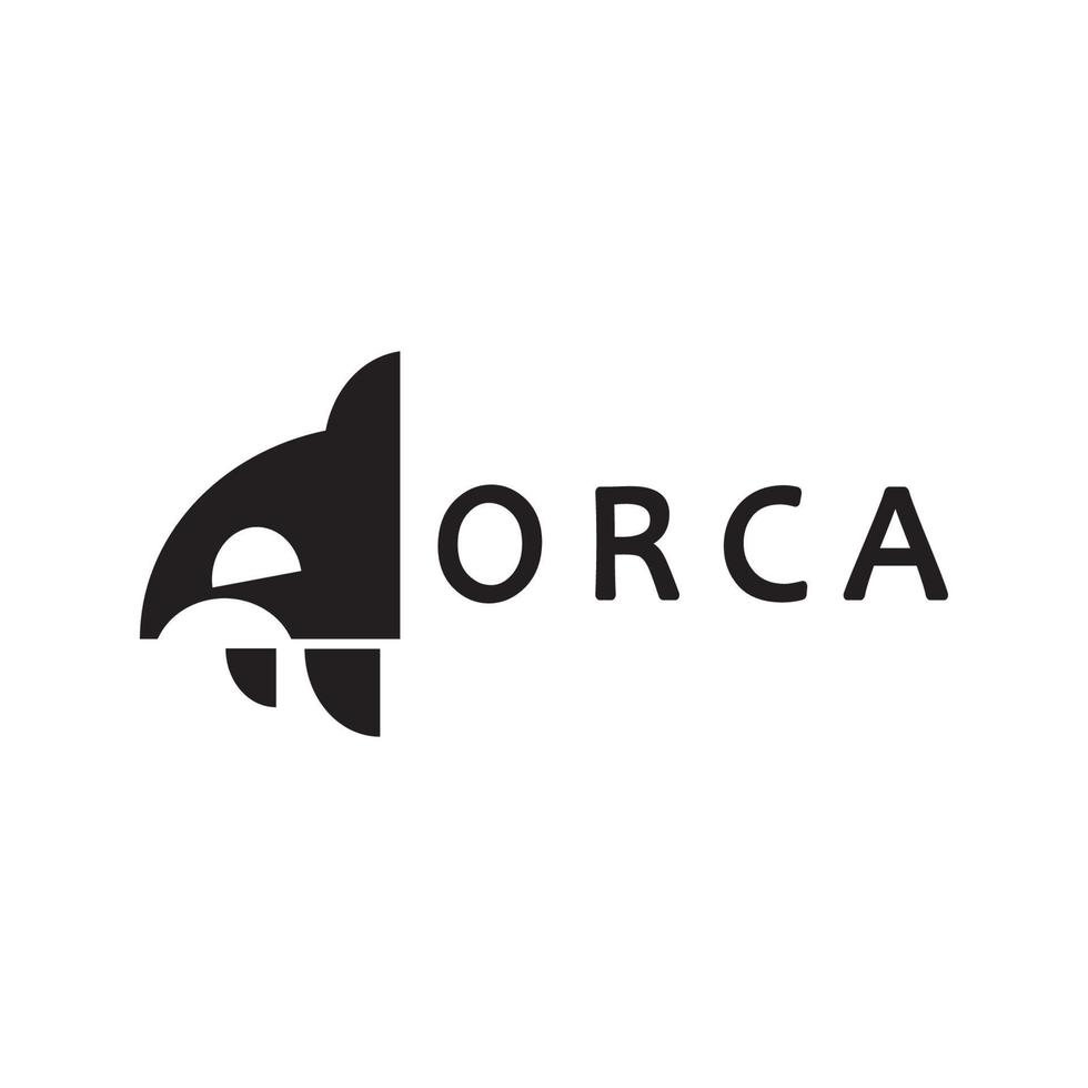 einfach Orca Wal Tier Illustration Logo kreativ Design, Mörder Wal, unter Wasser Tier. Logo zum Geschäft, Identität und branding,abzeichen,erhaltung,ökologie Konzept, Meer Tier Schutz, Vektor