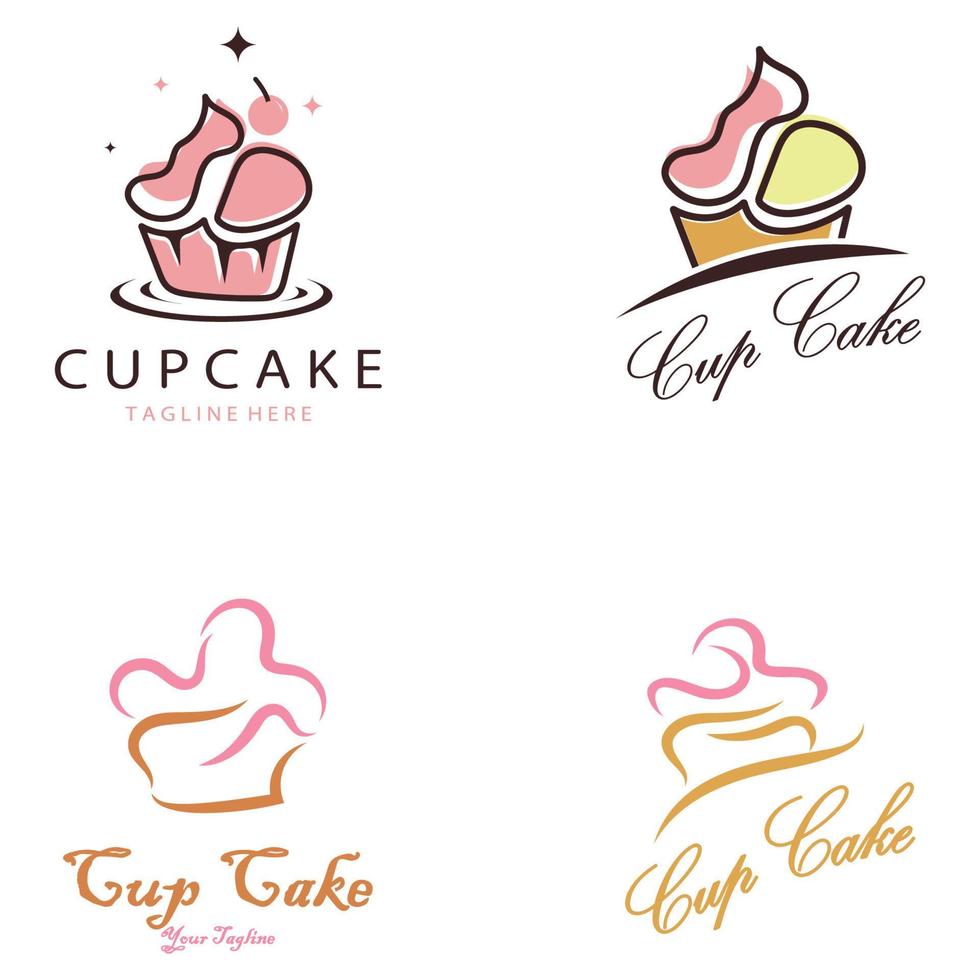 muffin logotyp design vektor illustration mall. muffin bageri icon.cake butik, kakare affär ,vektor