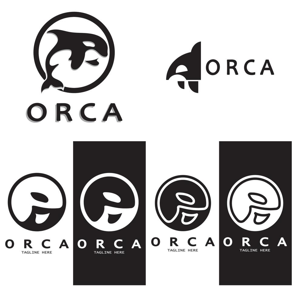 einfach Orca Wal Tier Illustration Logo kreativ Design, Mörder Wal, unter Wasser Tier. Logo zum Geschäft, Identität und branding,abzeichen,erhaltung,ökologie Konzept, Meer Tier Schutz, Vektor