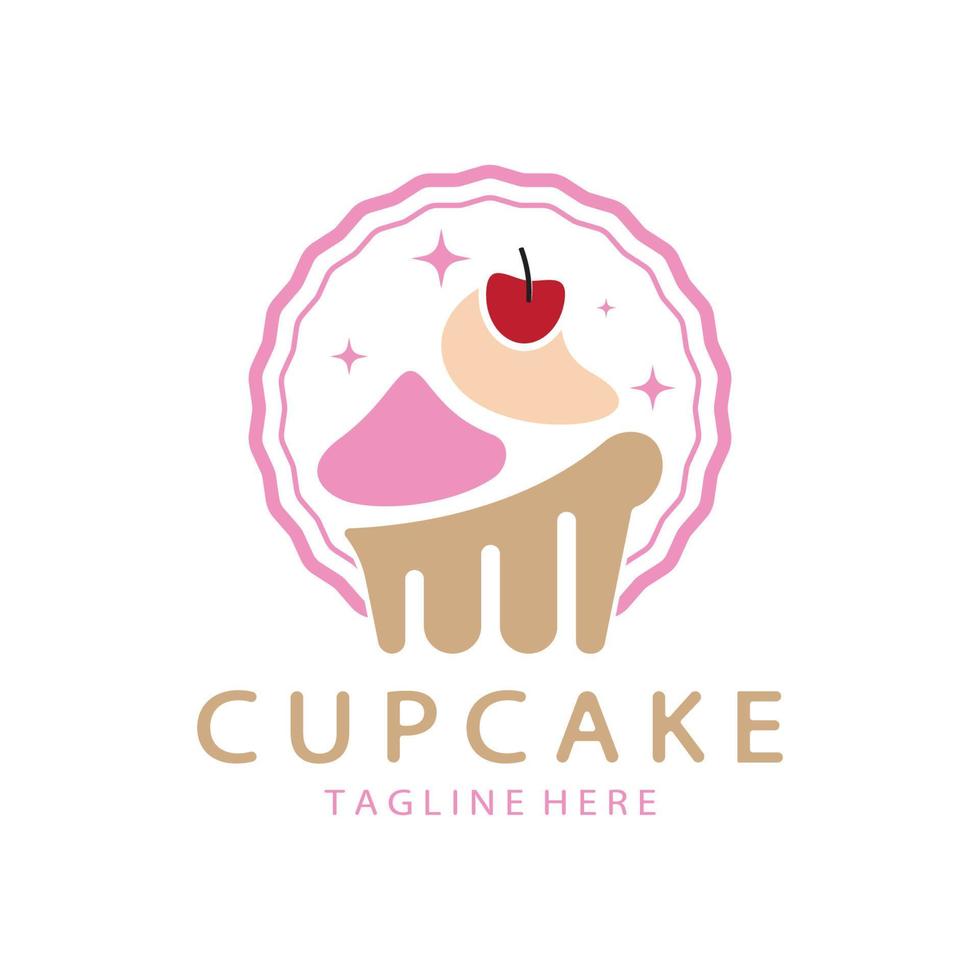 Cupcake Logo Design Vektor Illustration Vorlage. Cupcake Bäckerei icon.cake Laden, Konditor Geschäft ,Vektor