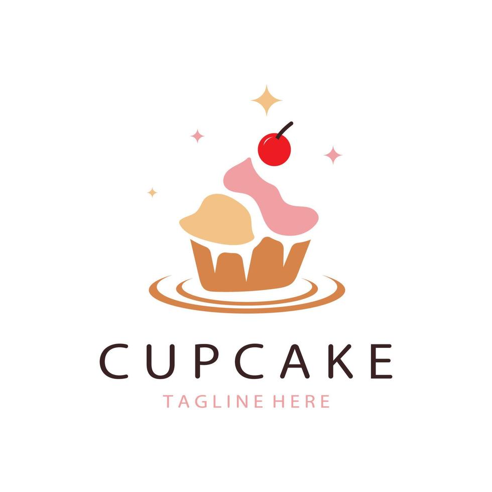 Cupcake Logo Design Vektor Illustration Vorlage. Cupcake Bäckerei icon.cake Laden, Konditor Geschäft ,Vektor