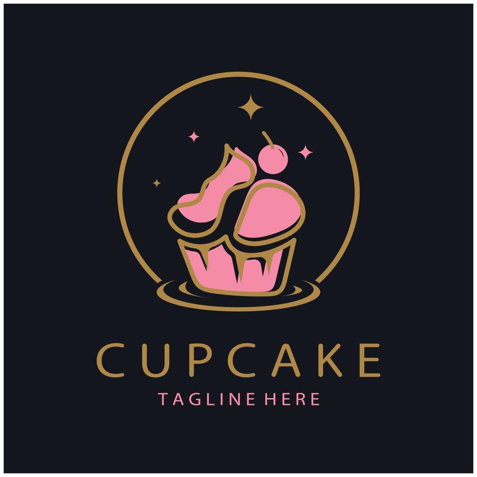 Cupcake Logo Design Vektor Illustration Vorlage. Cupcake Bäckerei icon.cake Laden, Konditor Geschäft ,Vektor