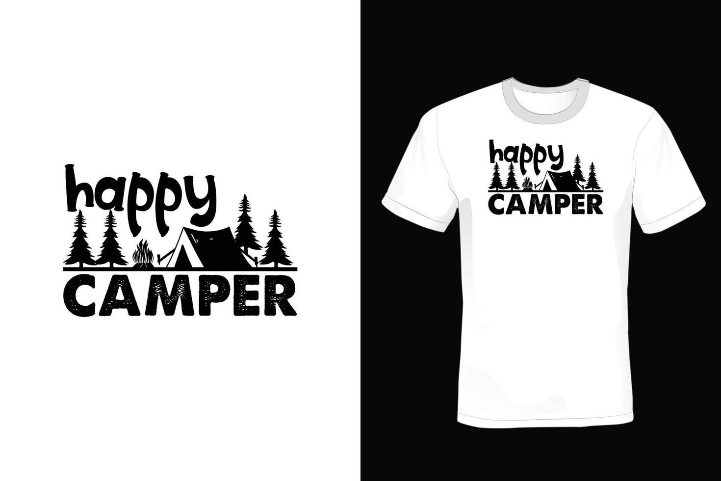 Camping-T-Shirt-Design, Vintage, Typografie vektor