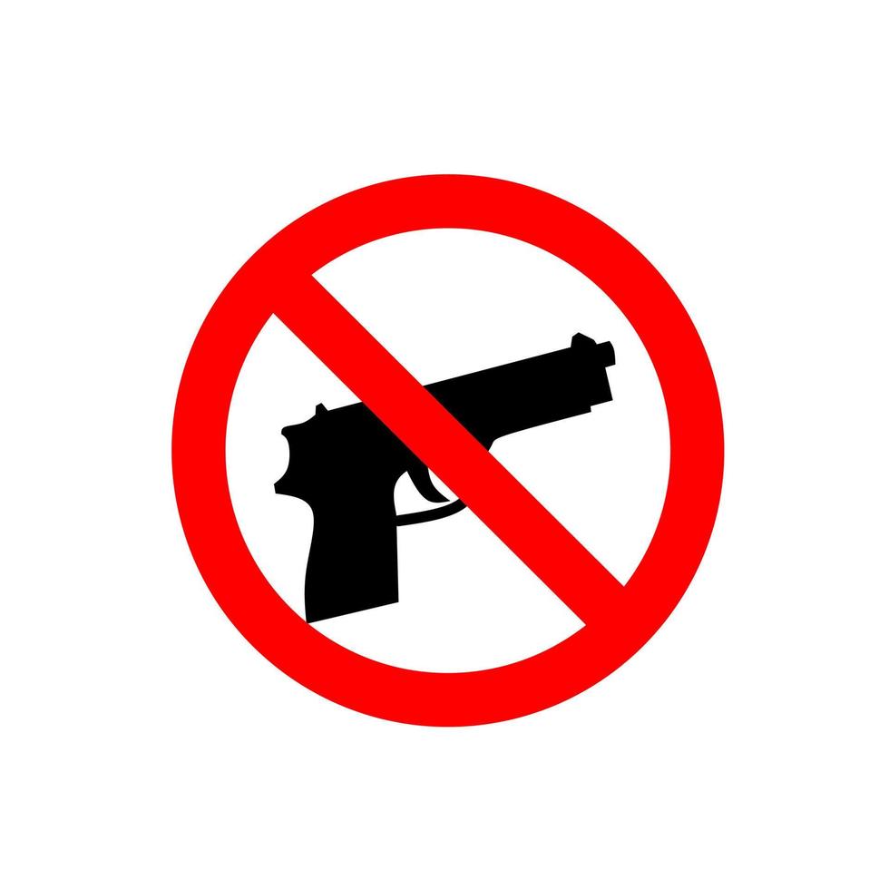 Nein Pistole sign.nr Gewehr unterzeichnen. Vektor Illustration