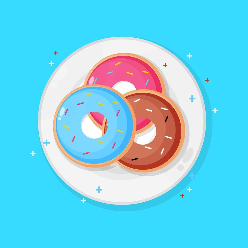 Donut-Symbol auf Teller vektor
