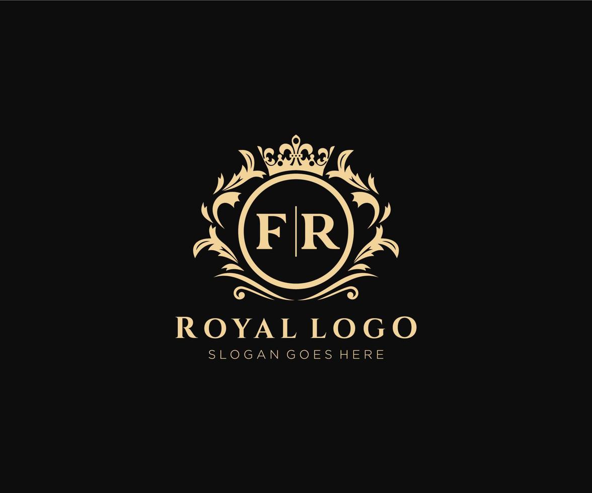 Initiale fr Brief luxuriös Marke Logo Vorlage, zum Restaurant, Königtum, Boutique, Cafe, Hotel, heraldisch, Schmuck, Mode und andere Vektor Illustration.