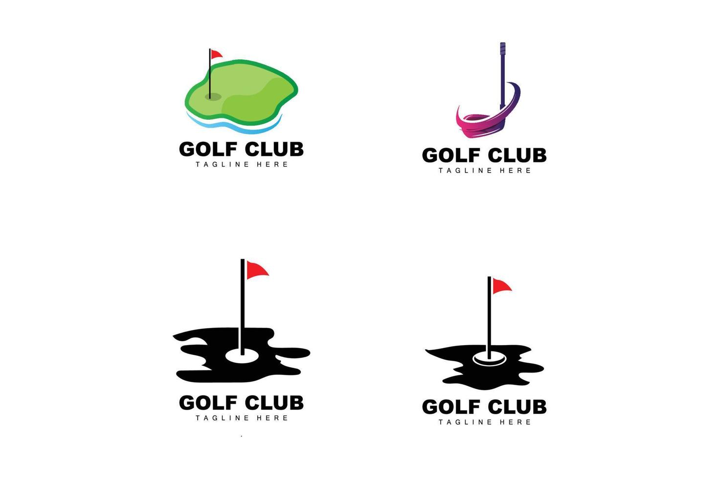 golf boll logotyp, vektor pinne golf. utomhus- sporter spel, disciplin design, ikon mall