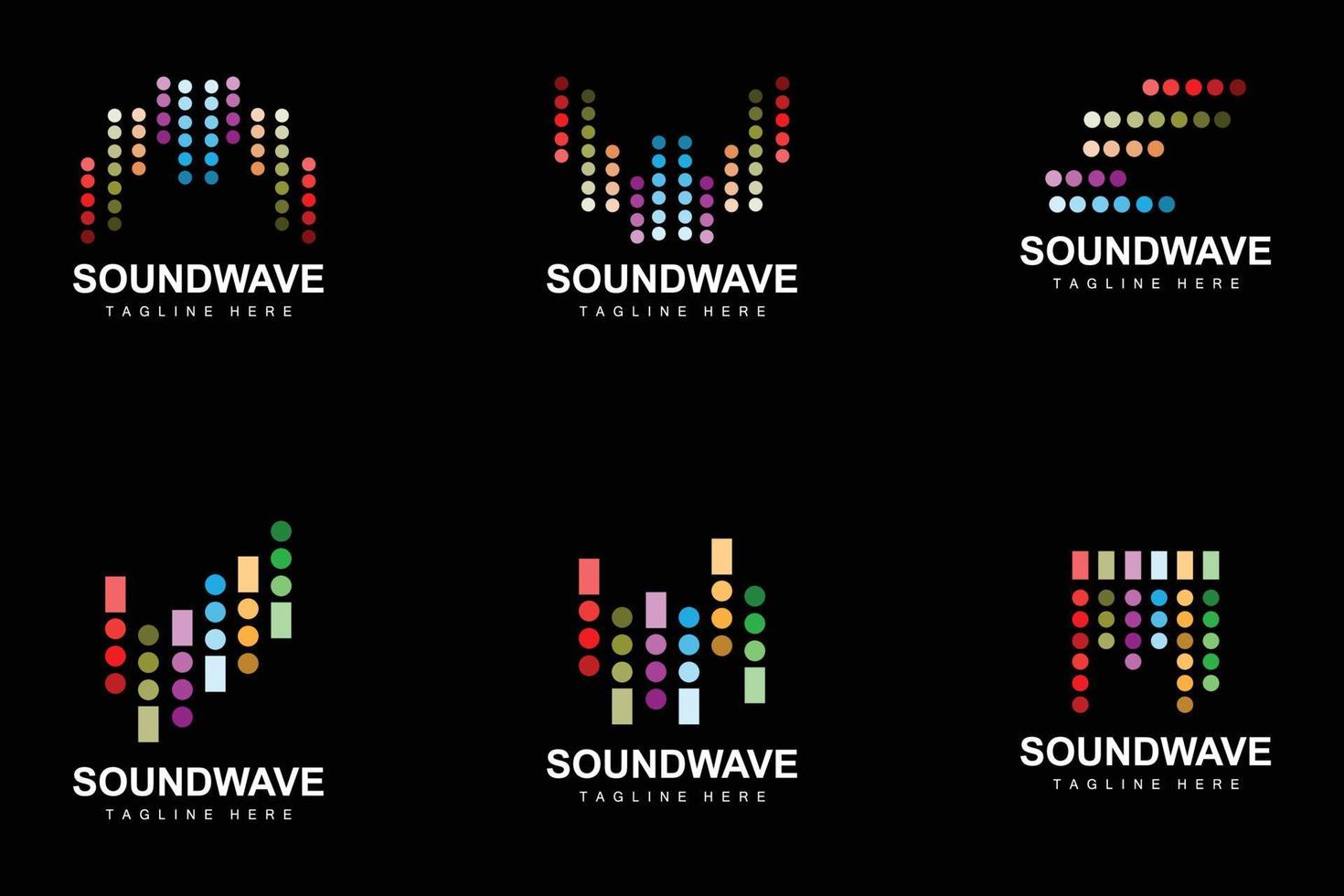ljud Vinka logotyp, och ljud tona vektor ikon mall musik varumärke produkt