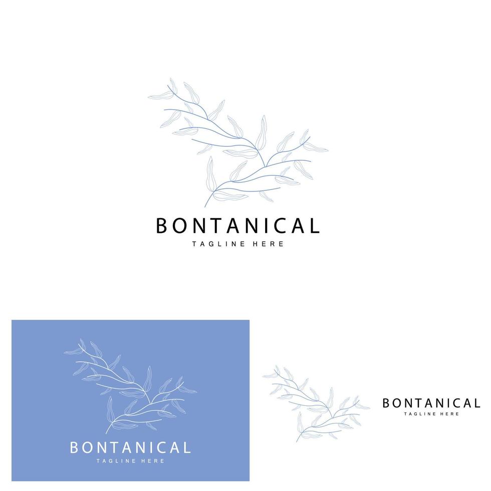 botanisch Logo, Natur Pflanze Design, Blume Pflanze Symbol Vektor mit Linie Modell-