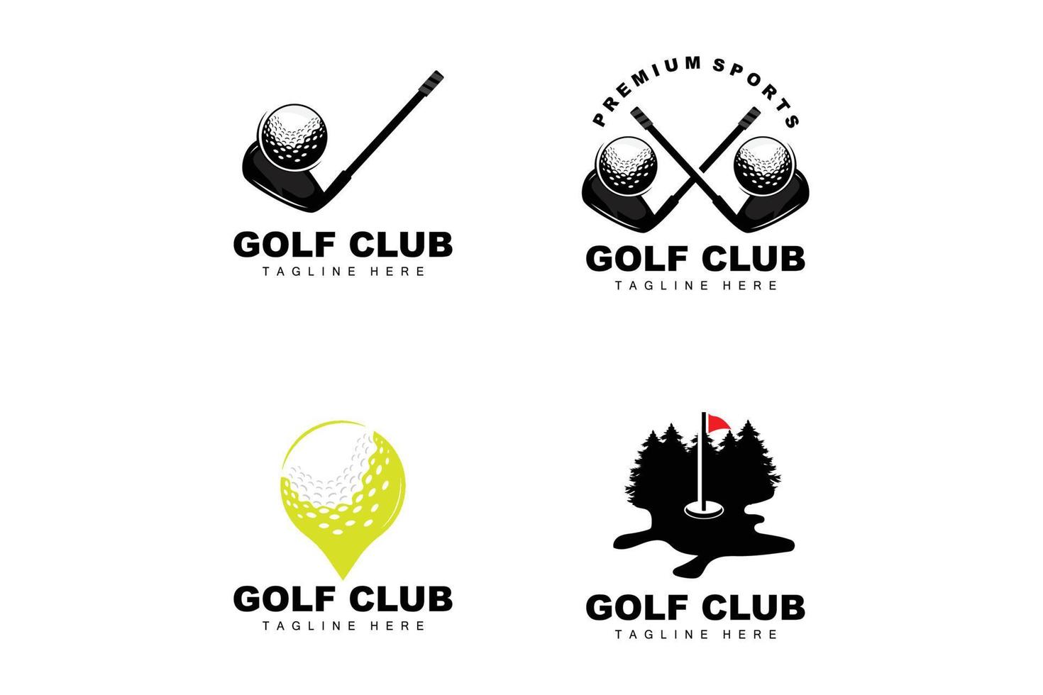 golf boll logotyp, vektor pinne golf. utomhus- sporter spel, disciplin design, ikon mall