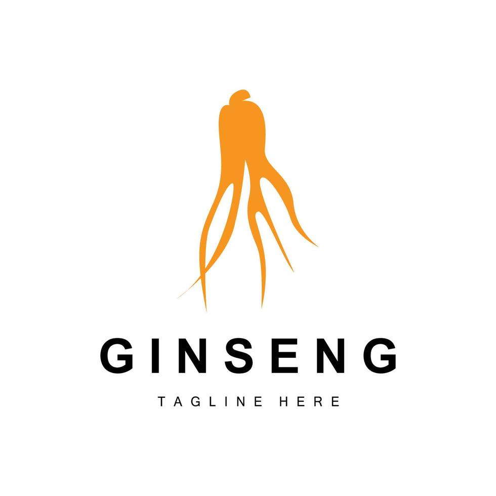 ginseng logotyp, ört- växt vektor, naturlig ört- medicin, ginseng ört- dryck ikon vektor