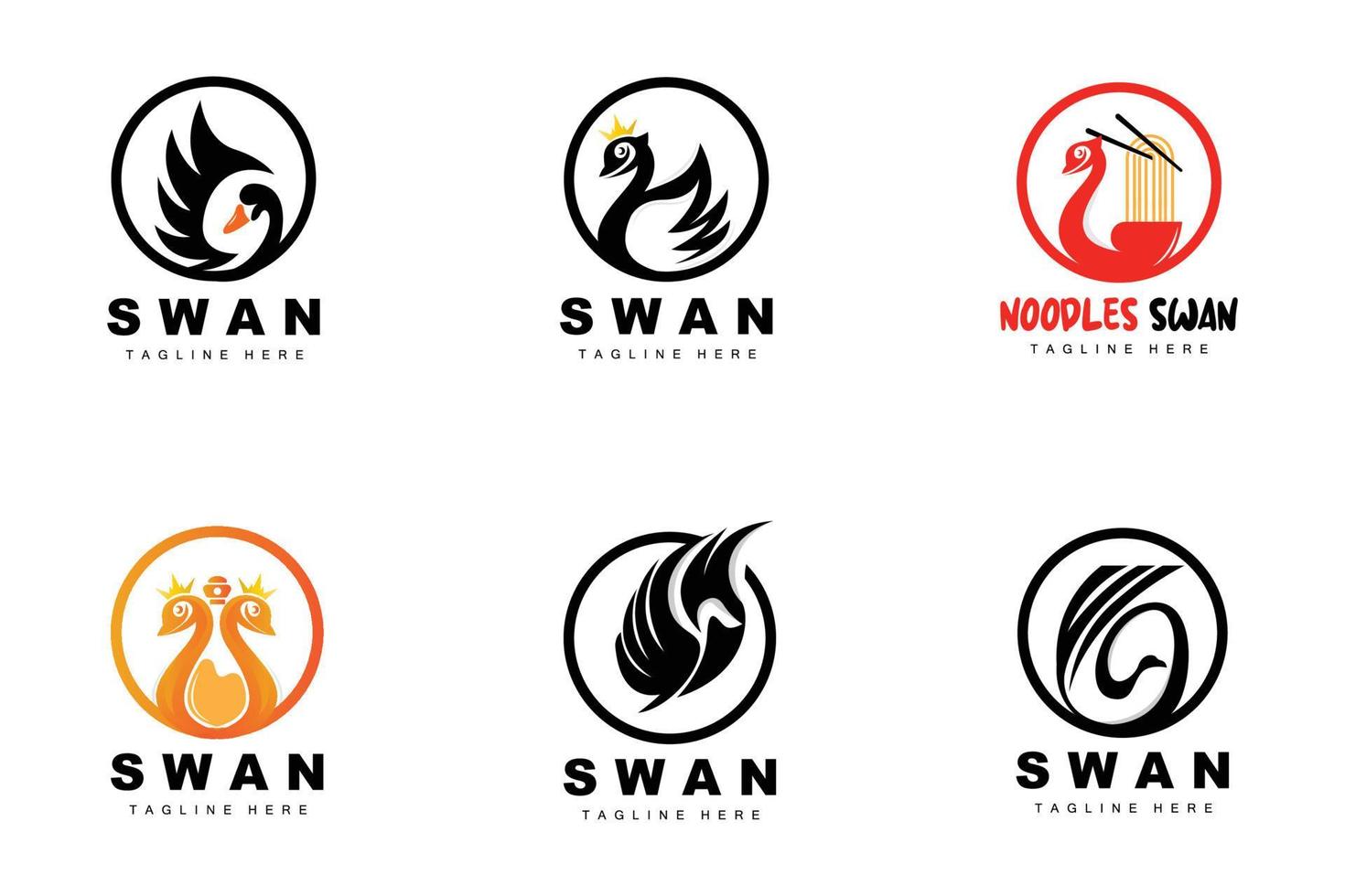 Schwan-Logo-Design, Ententierillustration, Firmenmarken-Vorlagenvektor vektor