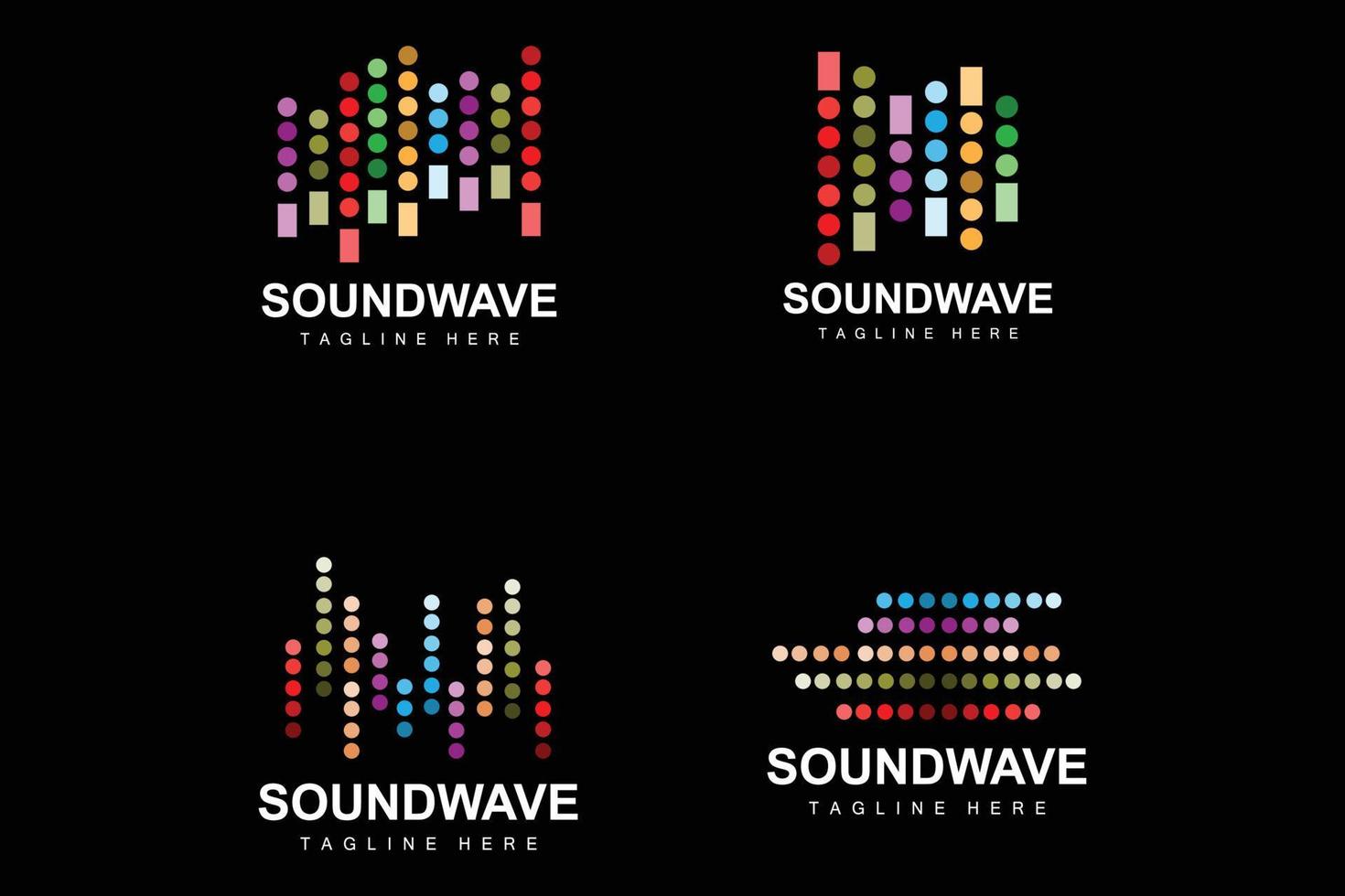 ljud Vinka logotyp, och ljud tona vektor ikon mall musik varumärke produkt