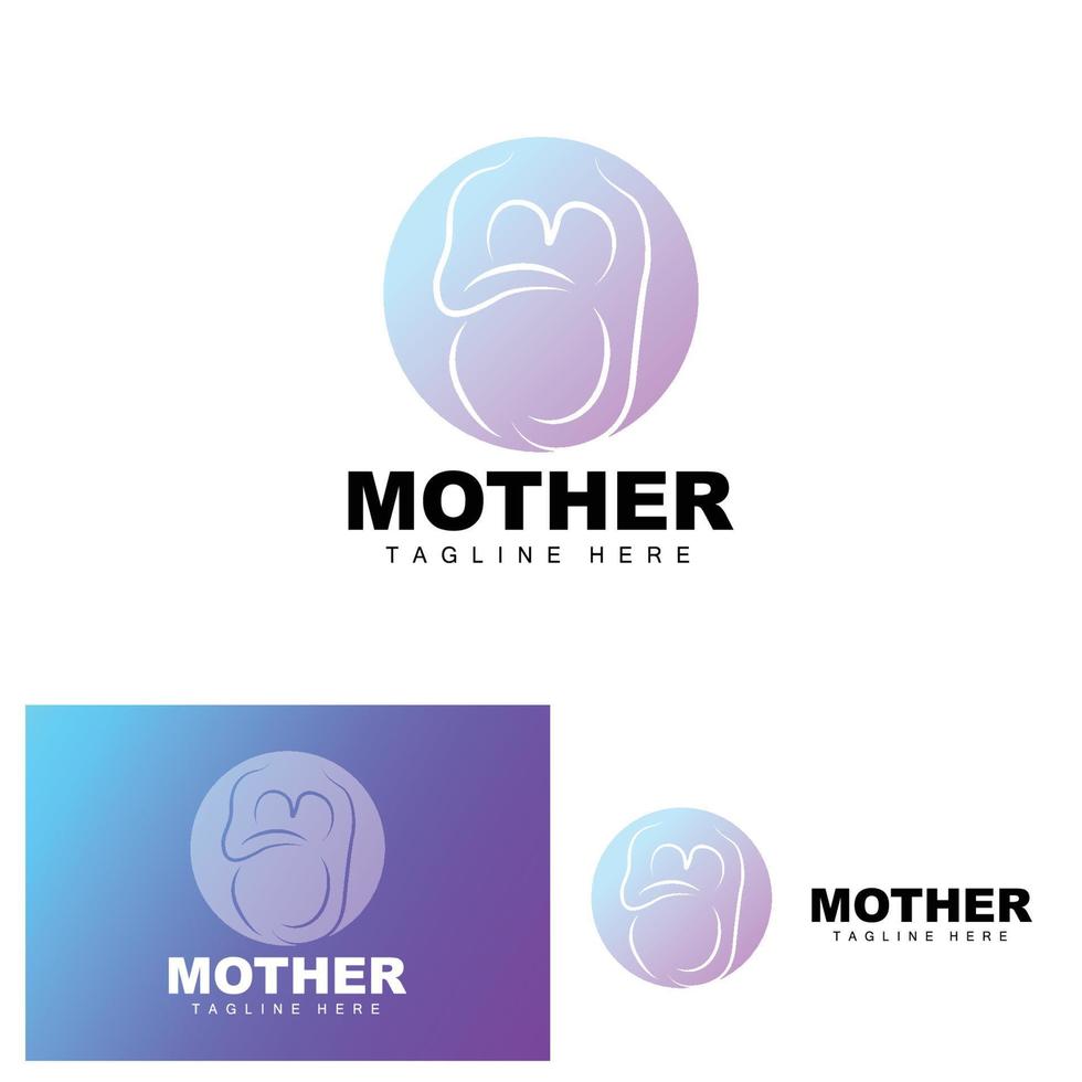 gravid logotyp, mamma och bebis hälsa vård design, gravid och bebis medicin varumärke ikon vektor