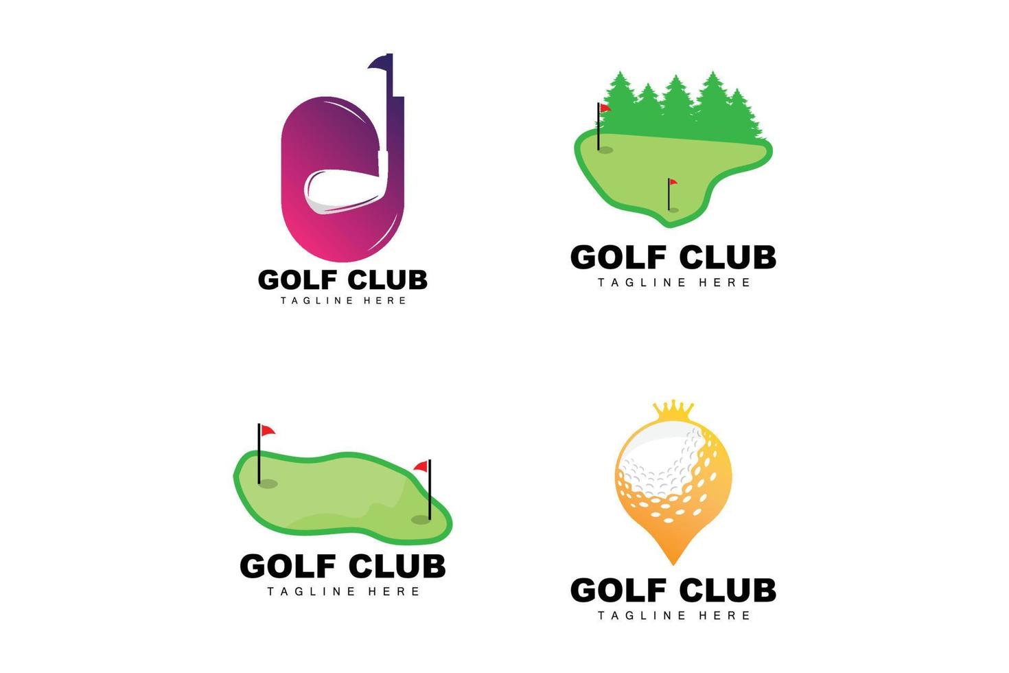 golf boll logotyp, vektor pinne golf. utomhus- sporter spel, disciplin design, ikon mall