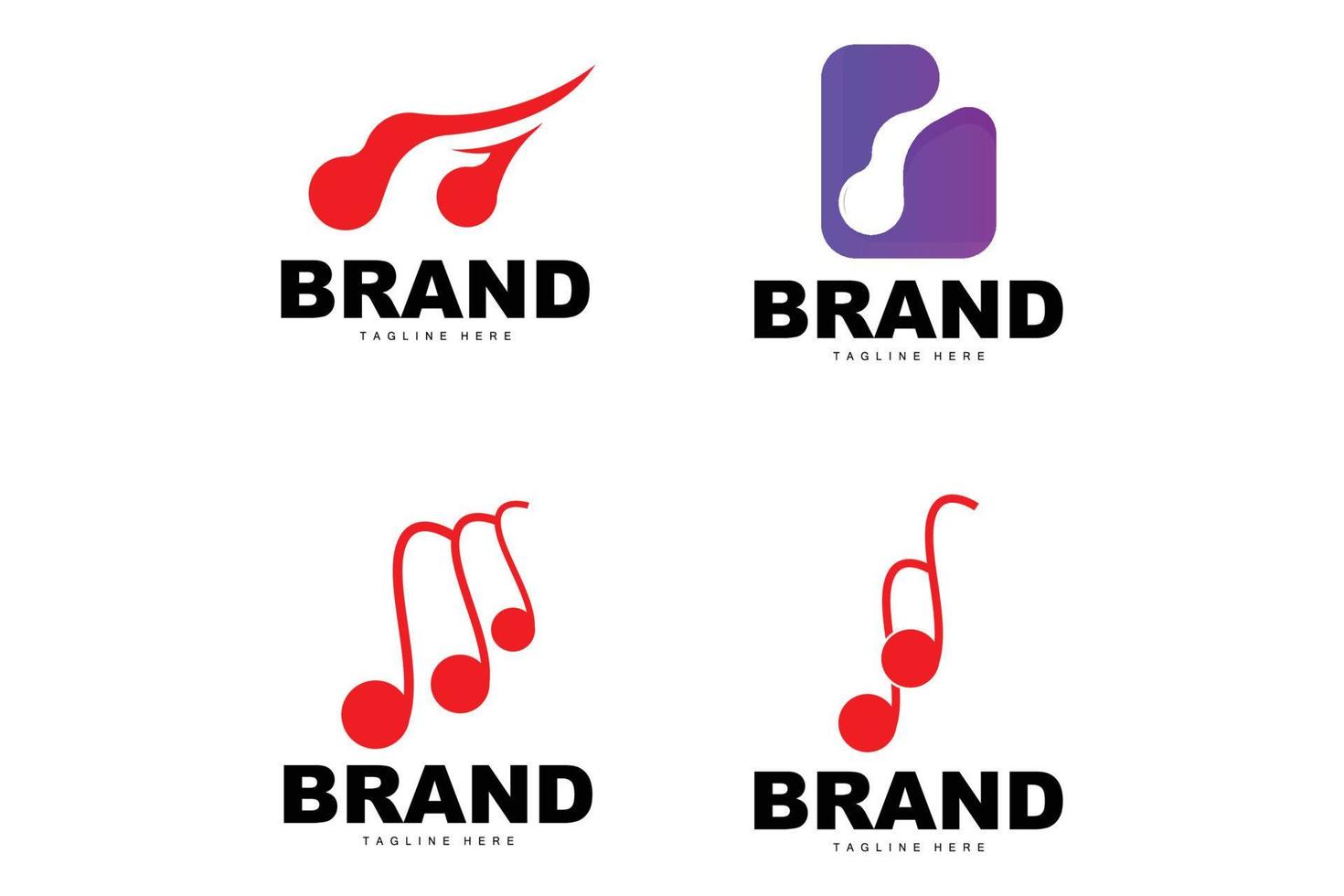 enkel musik rytm logotyp, musikalisk notera låt tona vektor design