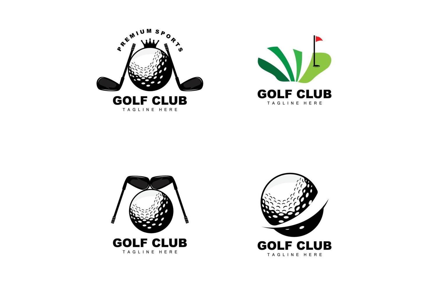 golf boll logotyp, vektor pinne golf. utomhus- sporter spel, disciplin design, ikon mall