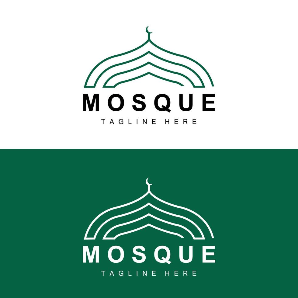 Moschee Logo, islamisch Anbetung Design, eid al fitr Moschee Gebäude Vektor Symbol Vorlage, Ramadan, eid al adha