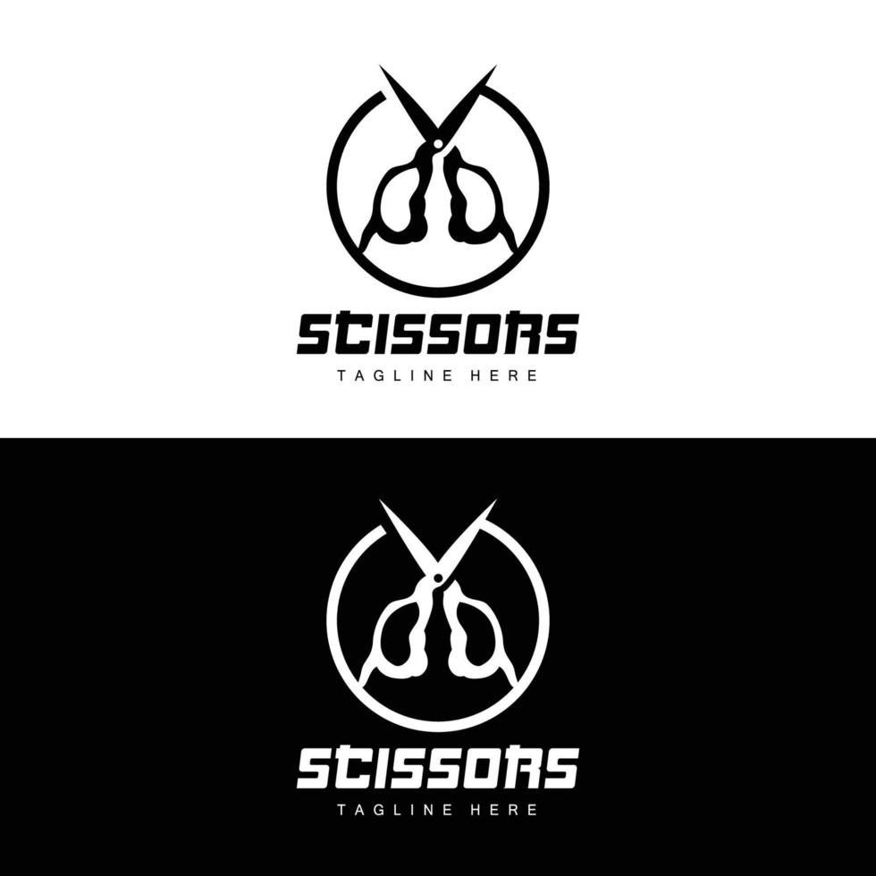 Schere Logo, Schneiden Werkzeuge Vektor, Friseur Rasierer Schere einfach Design, Illustration Vorlage Symbol vektor