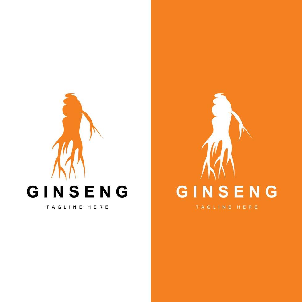 Ginseng Logo, Kräuter- Pflanze Vektor, natürlich Kräuter- Medizin, Ginseng Kräuter- trinken Symbol vektor