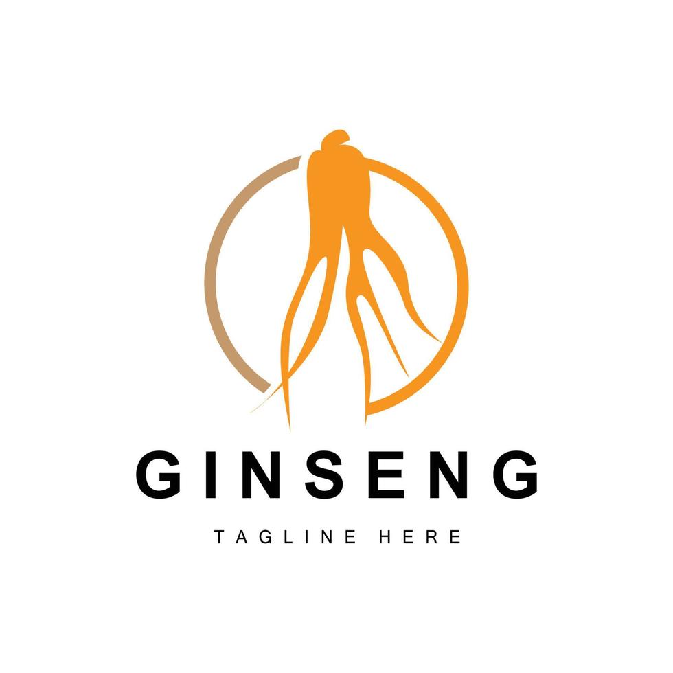 ginseng logotyp, ört- växt vektor, naturlig ört- medicin, ginseng ört- dryck ikon vektor