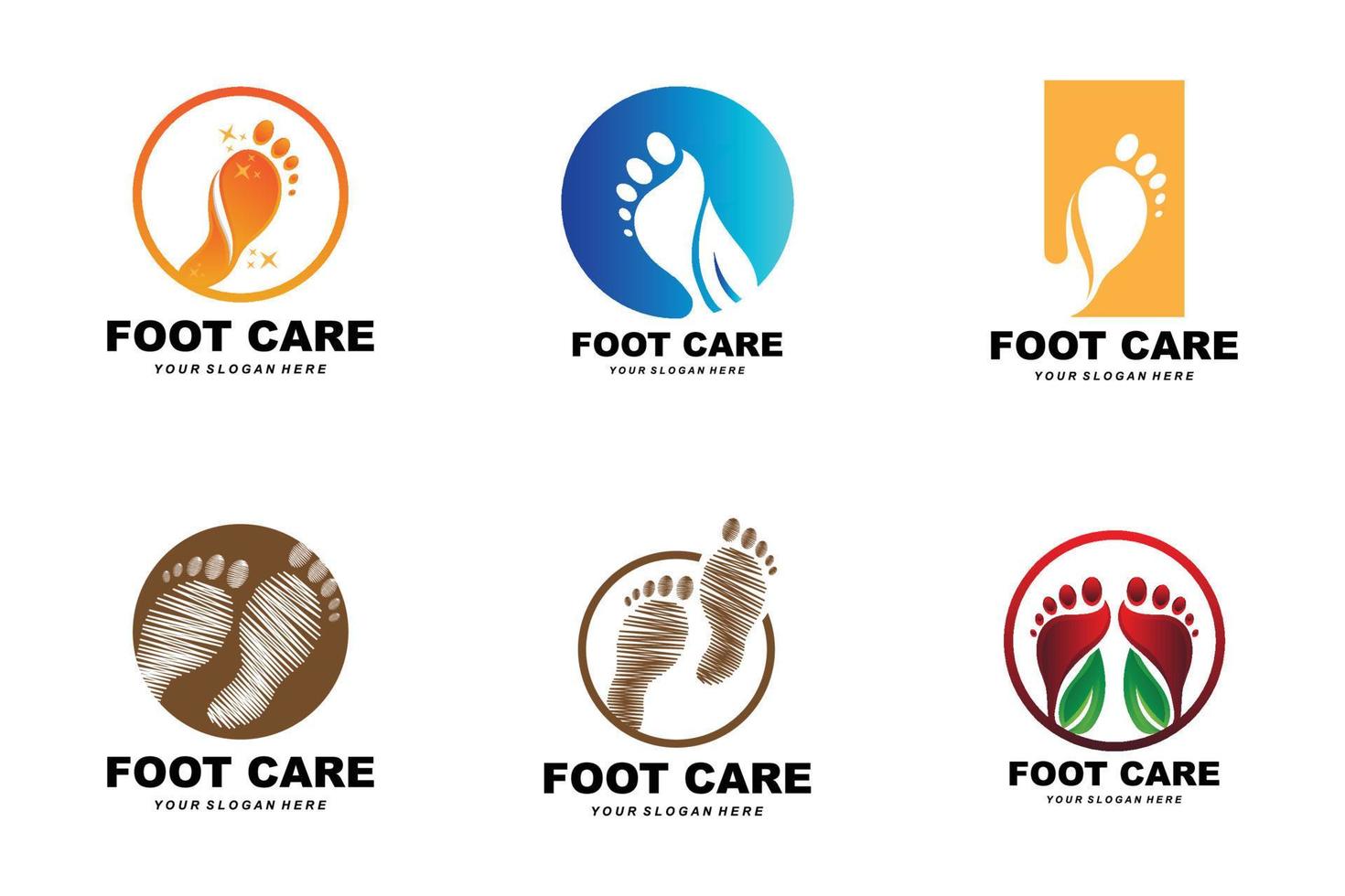 Fußpflege Logo Design Gesundheit Illustration Frau Pediküre Salon Vektor