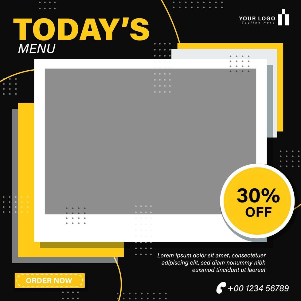 Burger Social Media Template Design vektor