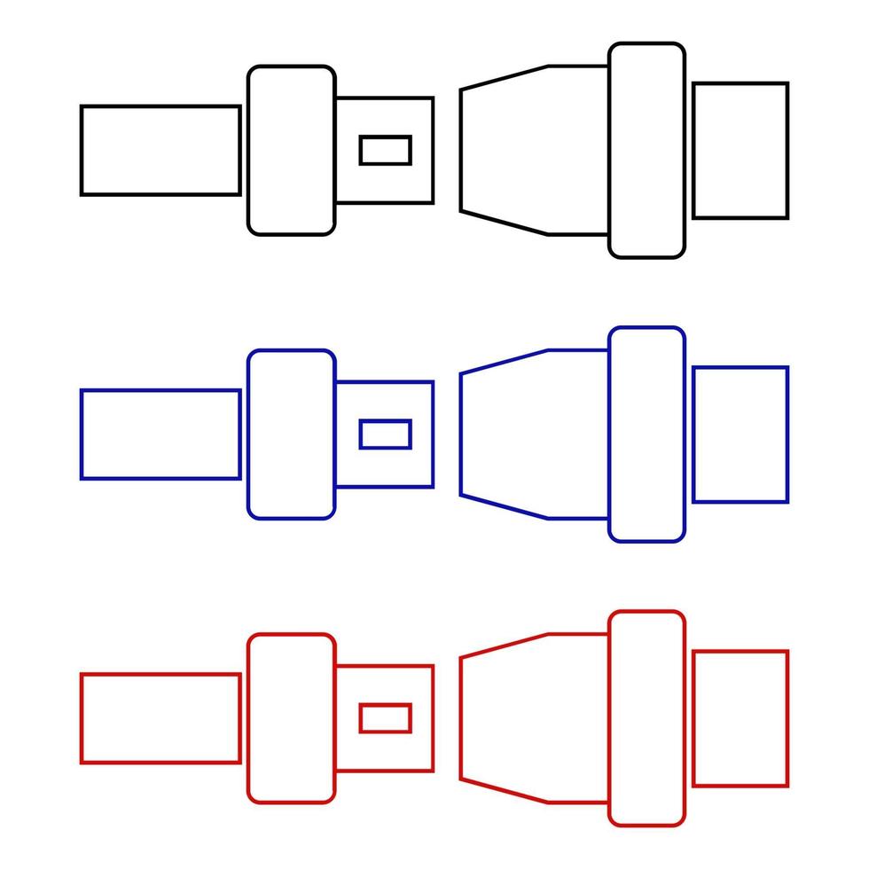 Autogürtel auf weißem Hintergrund eingestellt vektor