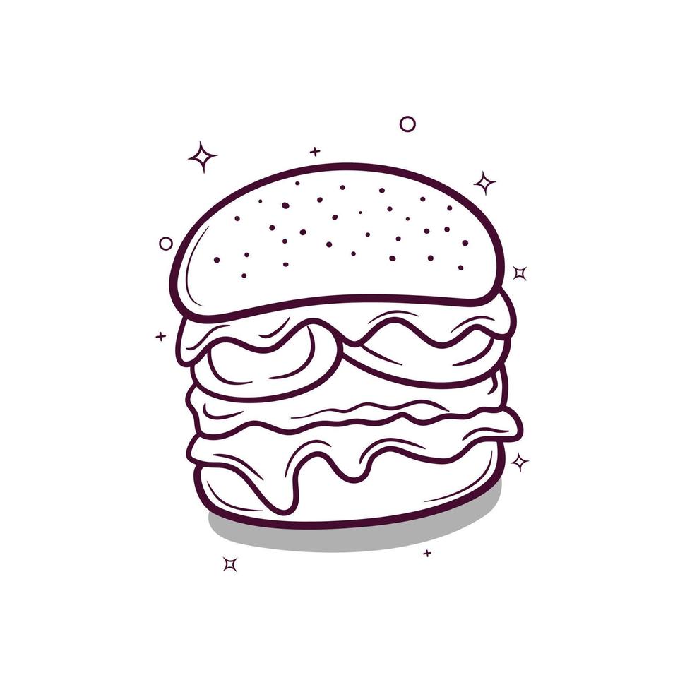 Hand gezeichnet Cheeseburger Vektor Illustration