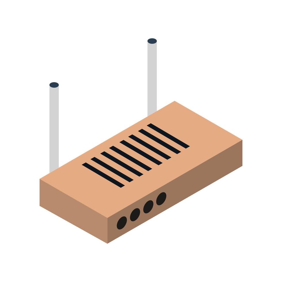 isometrischer Router auf weißem Hintergrund eingestellt vektor