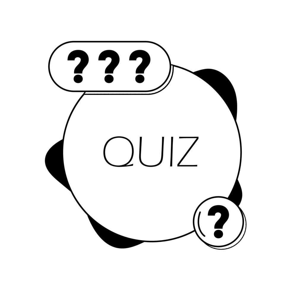 Quiz Gekritzel Symbol. Bildung Konzept vektor