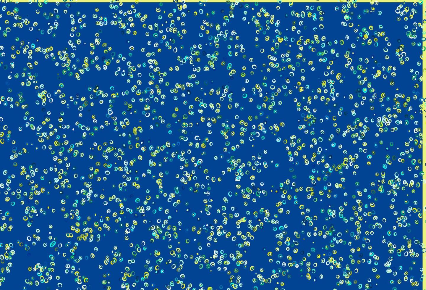 hellblaue, gelbe Vektorschablone mit Kreisen. vektor