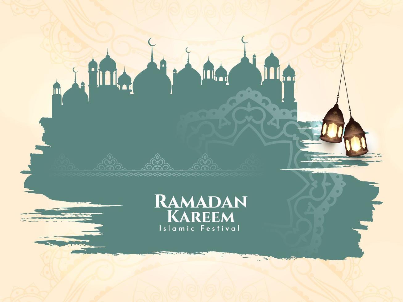 religiös Ramadan kareem islamisch Festival künstlerisch Hintergrund vektor