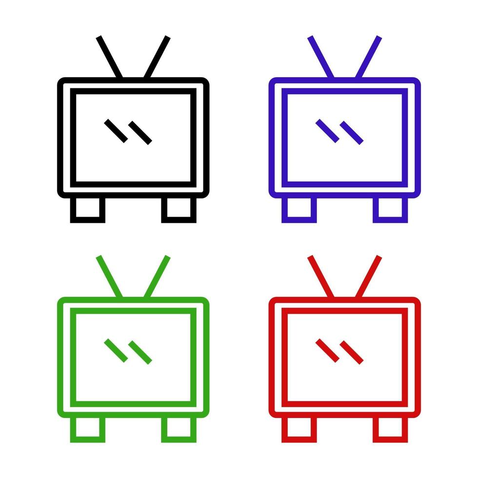 Fernseher auf weißem Hintergrund vektor