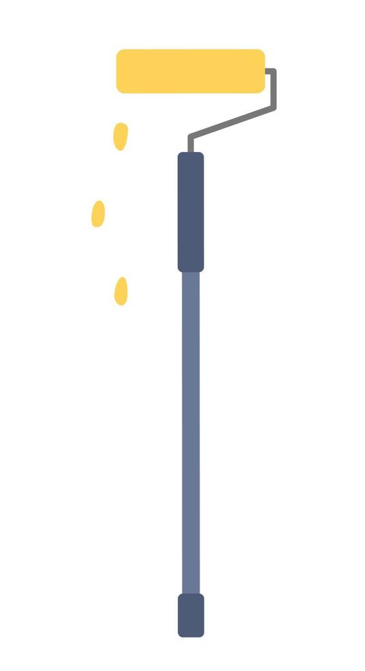 vält med gul måla dropp semi platt Färg vektor objekt. tillförsel, verktyg. redigerbar ikon. full sized element på vit. enkel tecknad serie stil fläck illustration för webb grafisk design och animering