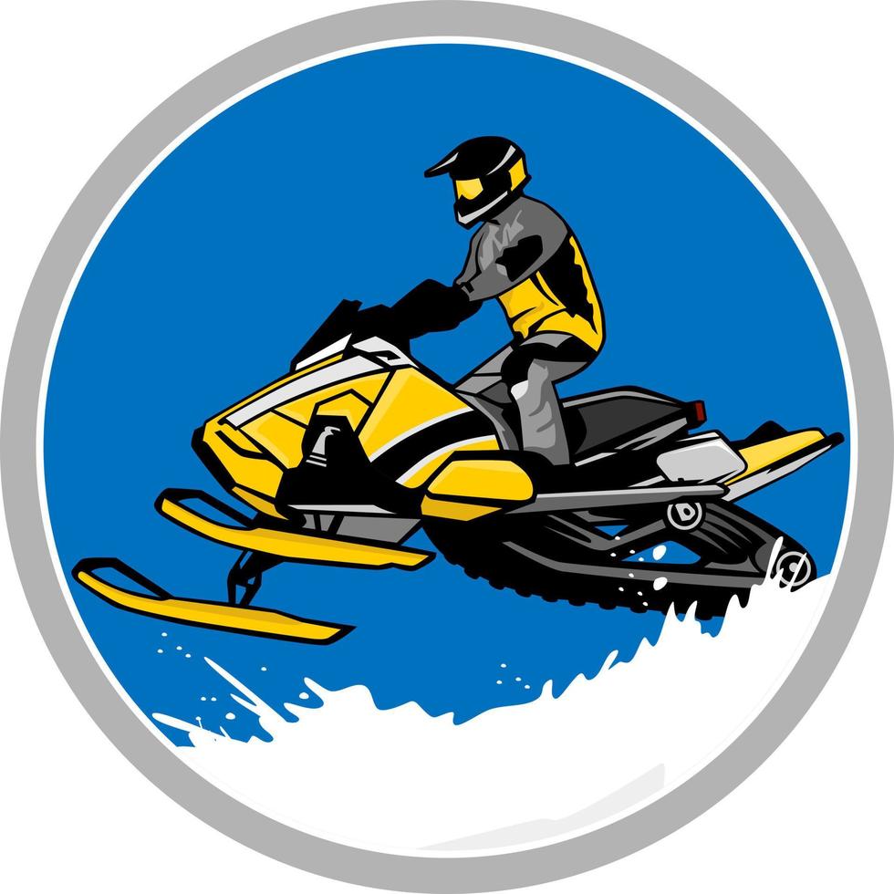 Schneemobil Wanderwege Design Logo Symbol Vektor