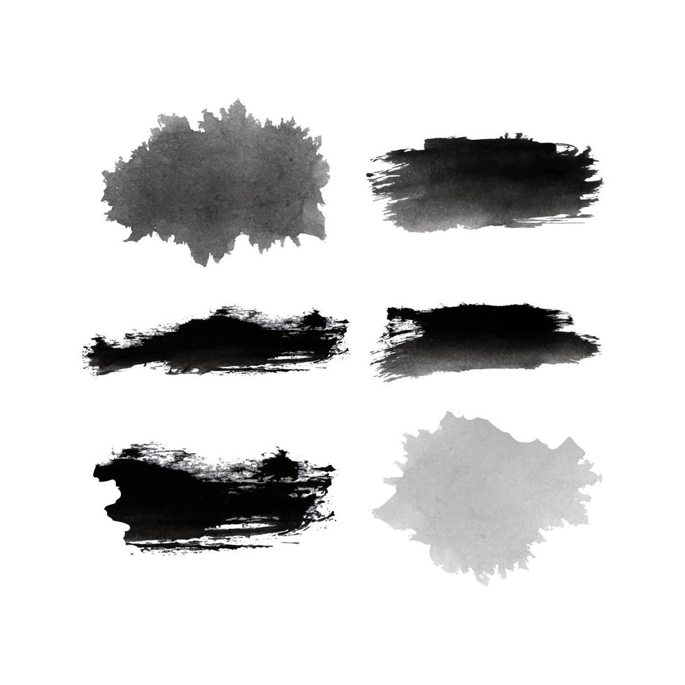 vektor en uppsättning av svart måla borstar med en vit bakgrund. vattenfärg hand teckning borsta uppsättning