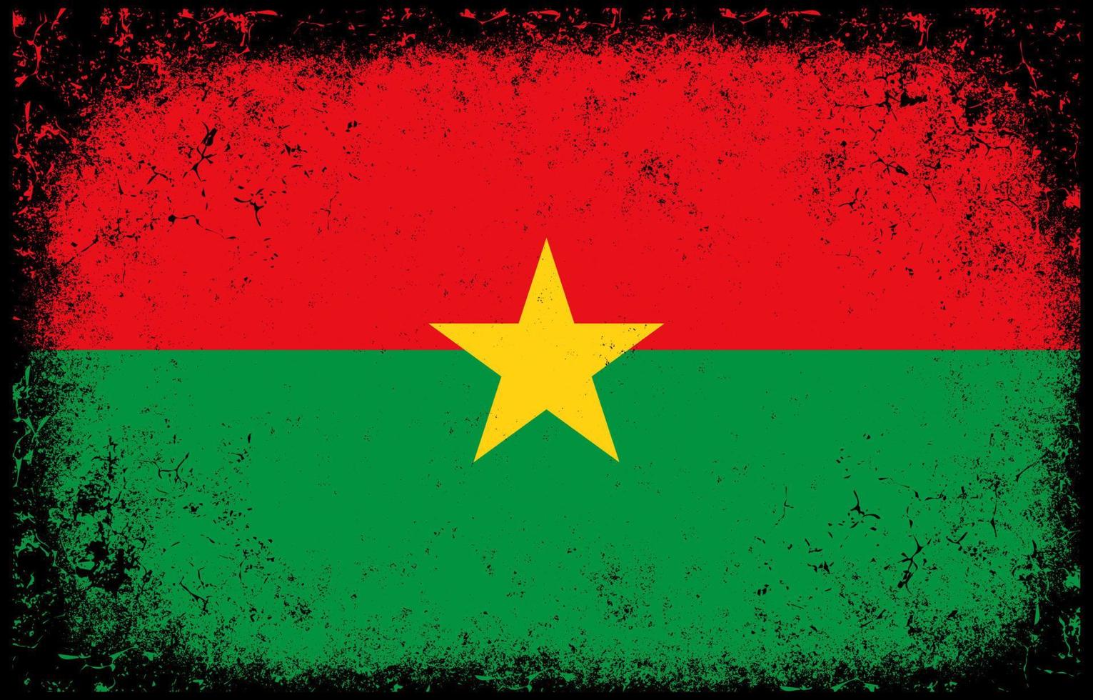 alt schmutzig Grunge Jahrgang Burkina Faso National Flagge Illustration vektor