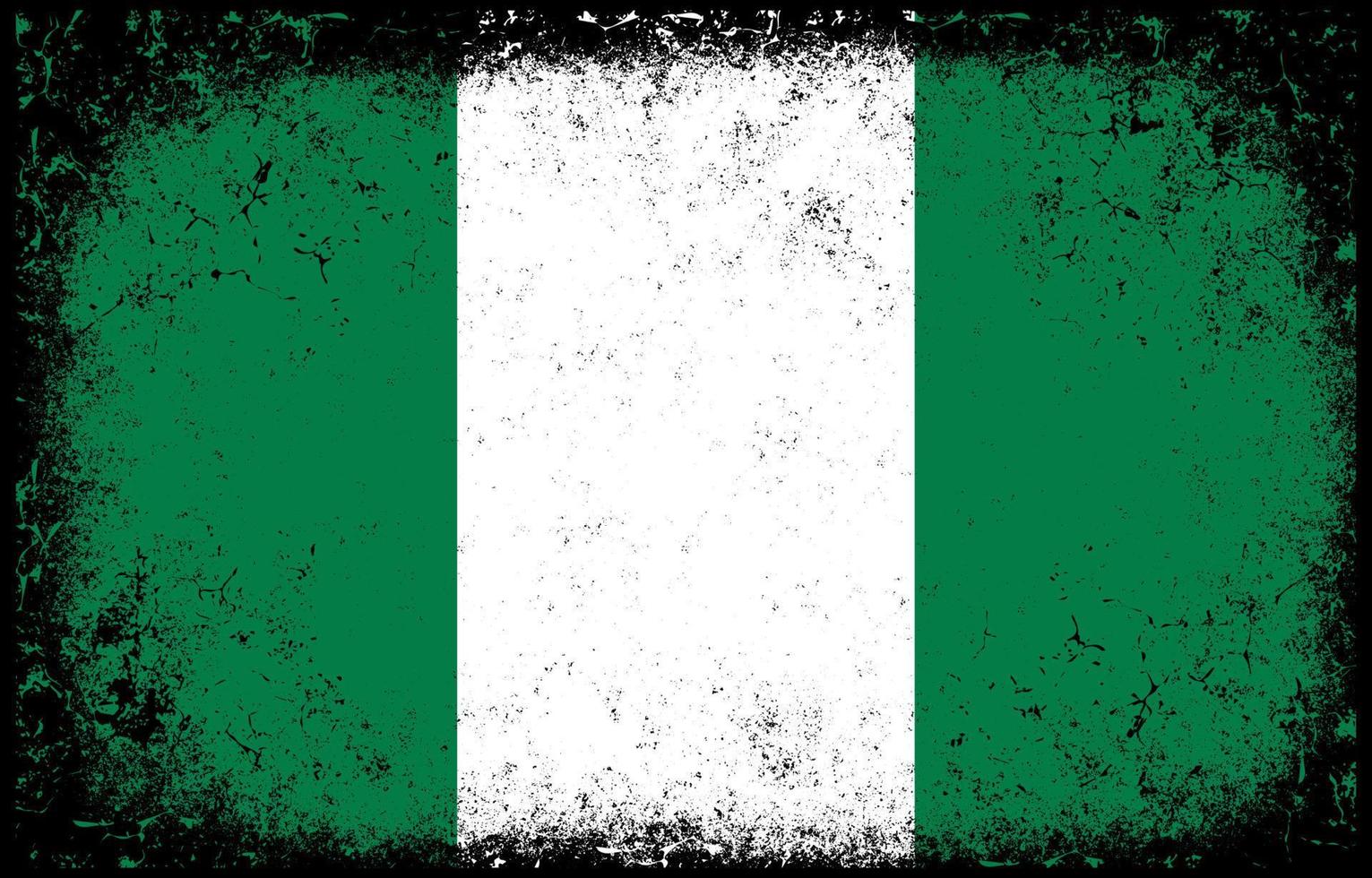 alt schmutzig Grunge Jahrgang Nigeria National Flagge Illustration vektor